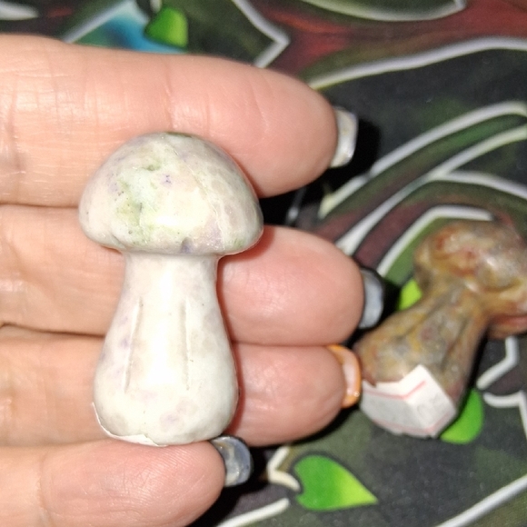 M004 Set of Four Stone Mushroom Figurines - Picture 3 of 7
